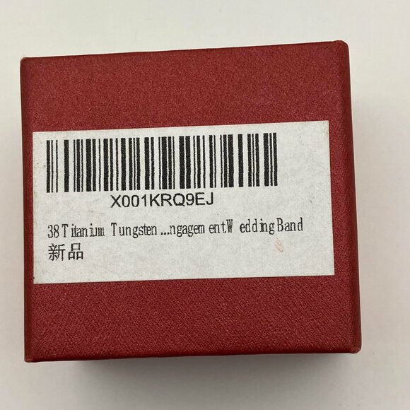 38 Tungsten Titanium Rings Polished Beveled Edge Engagement Wedding Band Size 7 - Picture 6 of 6